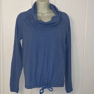 Columbia blue cowl‎ neck long sleeved T-shirt